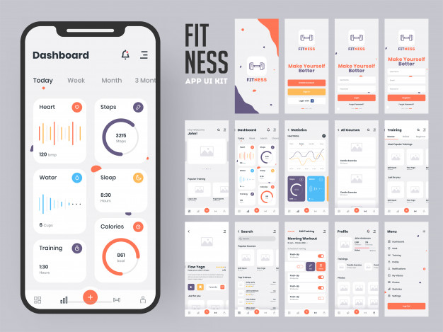 Allies Interactive's fitness app UI kit.