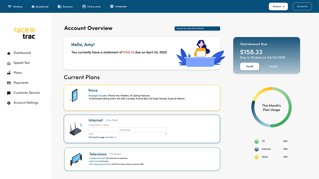 Screenshot of final mockup of the new RaceTrac desktop website.